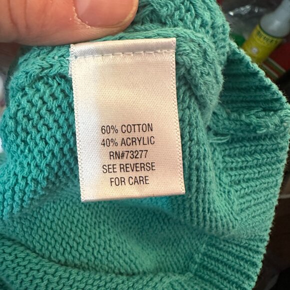 Croft & Barrow Women's Green Textured Knit Sweater Size XL Pullover Lightweight - Picture 9 of 11